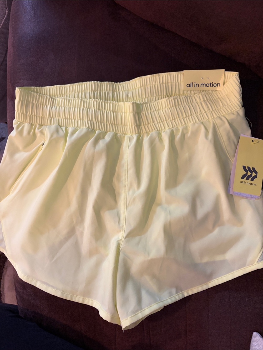 all in motion Women's Pale Yellow Athletic Shorts
